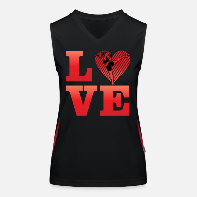 L’amour du Muay Thai Débardeur respirant contrasté Femme