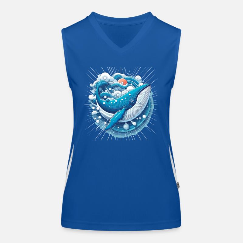 Blauwal Funktionelles Kontrast-Tank Top für Frauen