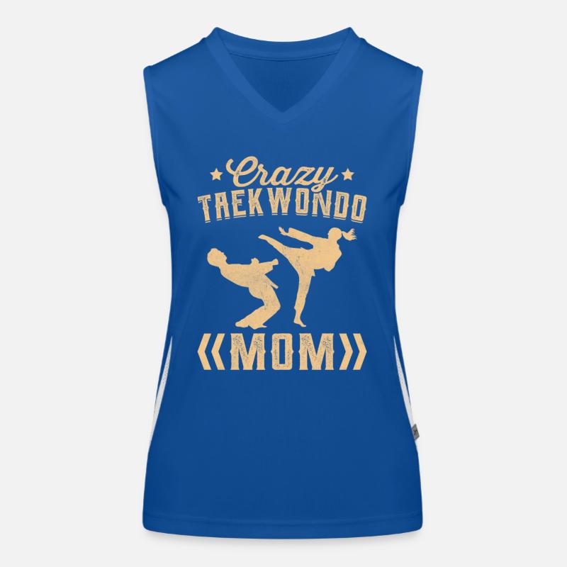 Verrückte Taekwondo-Mutter Funktionelles Kontrast-Tank Top für Frauen