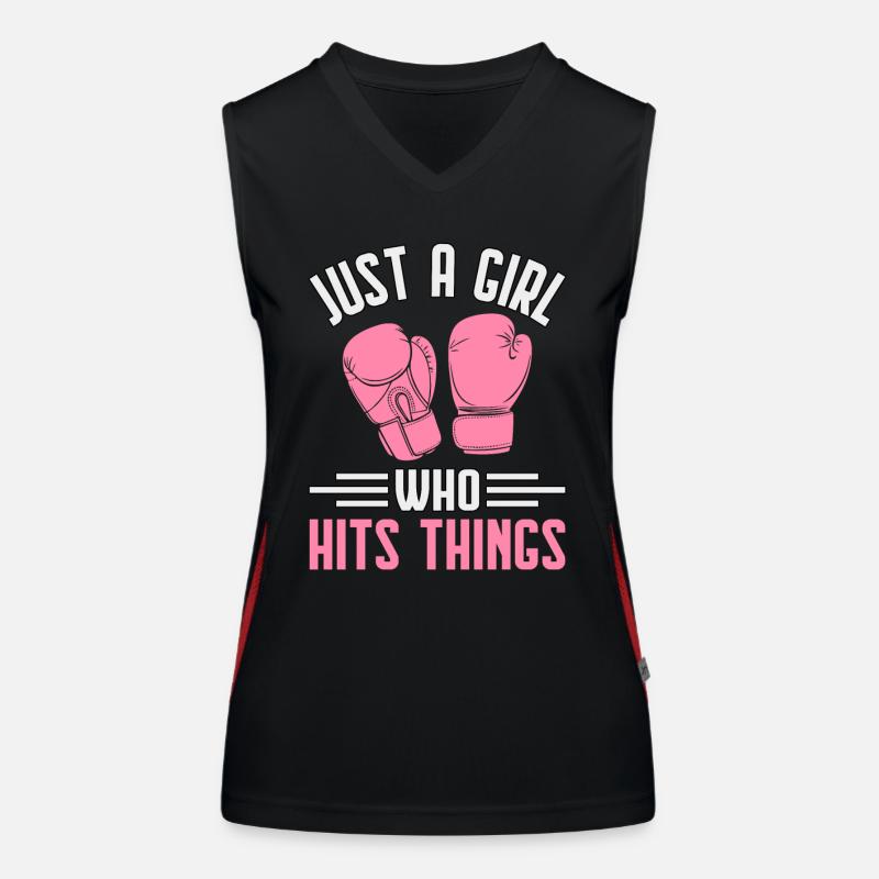 Nur ein Mädchen, das Dinge trifft Funktionelles Kontrast-Tank Top für Frauen