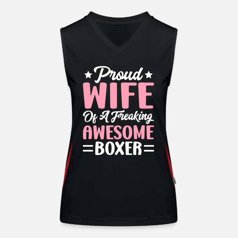 Stolze Ehefrau eines verdammt geilen Boxers Funktionelles Kontrast-Tank Top für Frauen