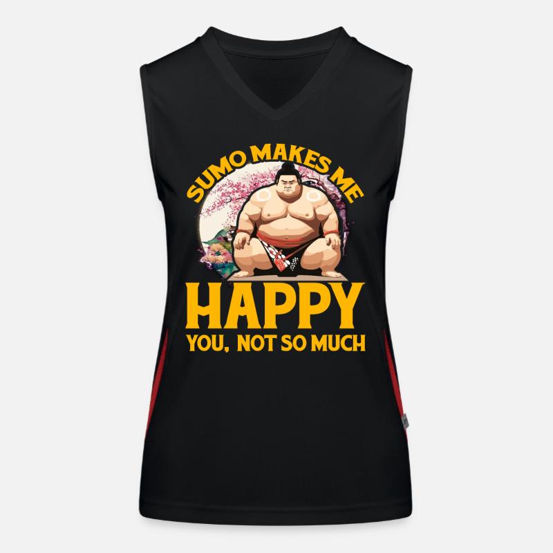 Sumo macht mich glücklich, du nicht so sehr Funktionelles Kontrast-Tank Top für Frauen