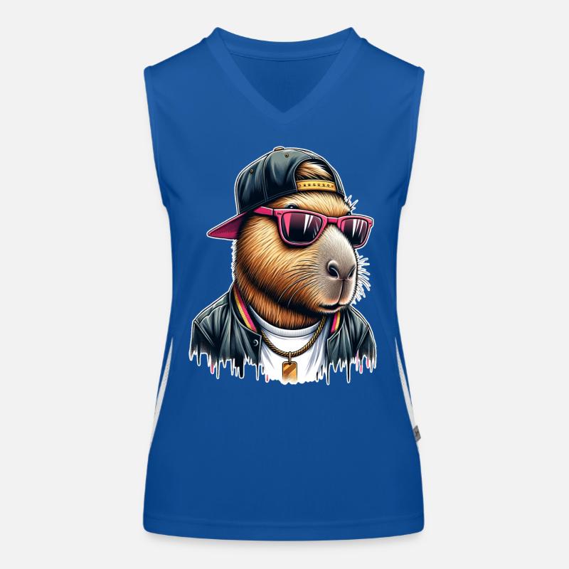 Capybara Cap Sonnebrille Cool Funktionelles Kontrast-Tank Top für Frauen