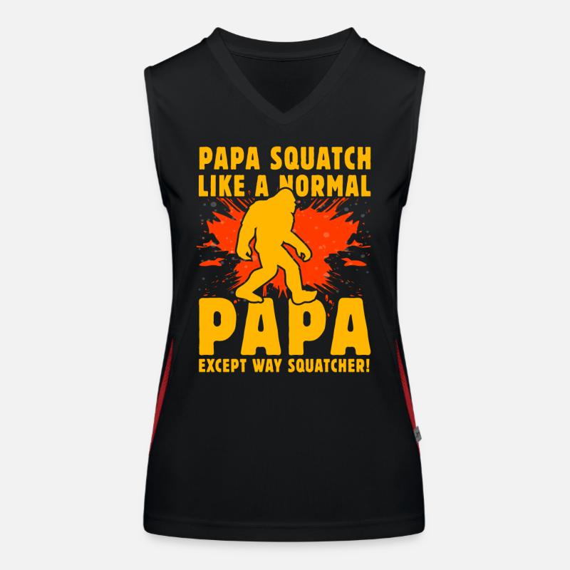 Papa Squatch like a normal Papa except way squatch Women's Functional Contrast Tank Top
