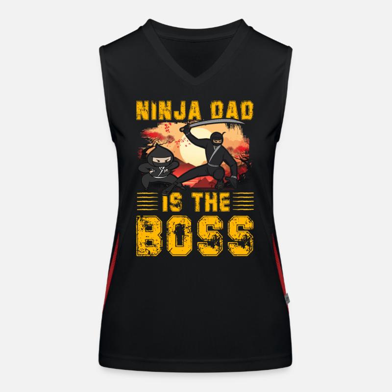 Ninja Dad ist der Häuptling Funktionelles Kontrast-Tank Top für Frauen