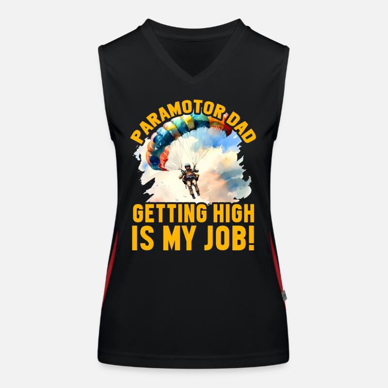 Paramotor Dad getting high is my Job Women's Functional Contrast Tank Top