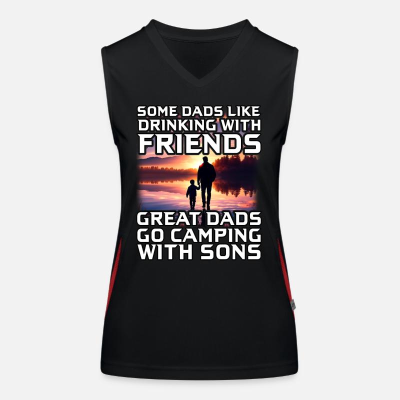 Tolle Väter gehen mit Söhnen campen Funktionelles Kontrast-Tank Top für Frauen