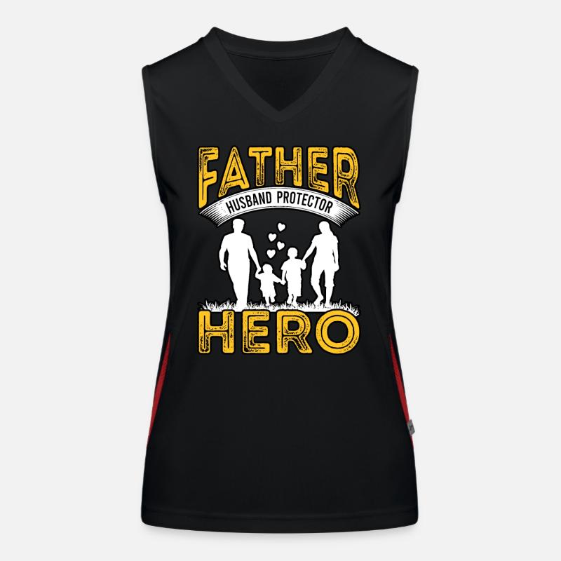 Father Husband Protector Hero Women's Functional Contrast Tank Top