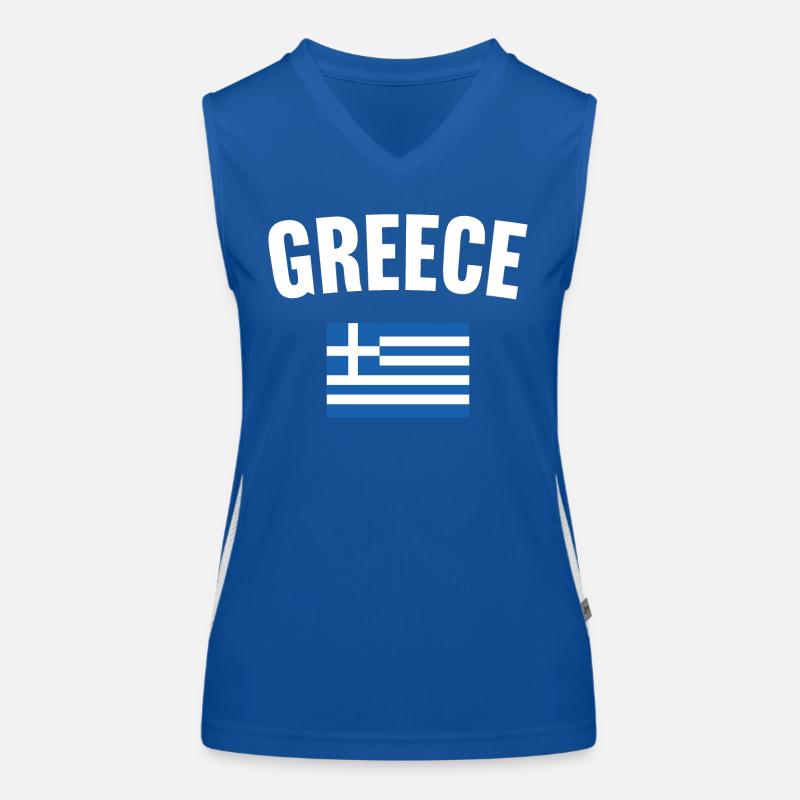 Greece Flag Women's Functional Contrast Tank Top