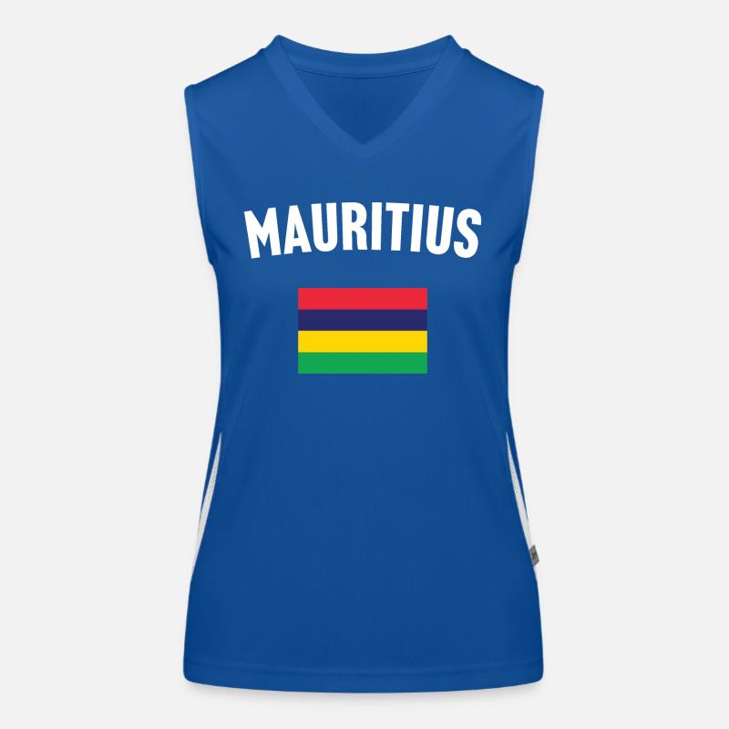 Mauritius Flagge Funktionelles Kontrast-Tank Top für Frauen