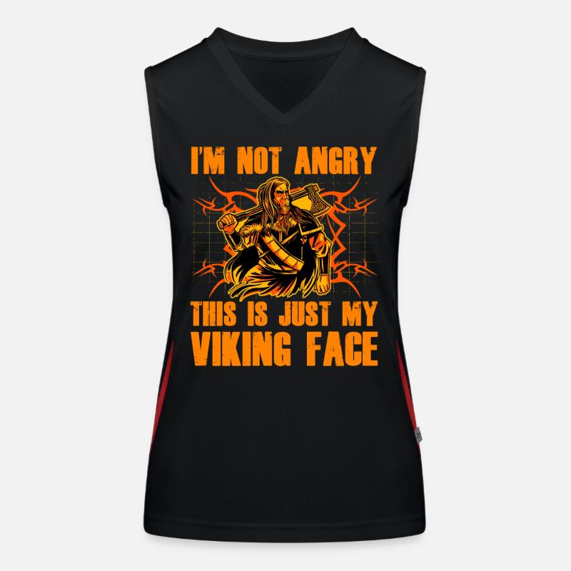 Ich bin nicht wütend, das ist nur mein Wikingergesicht Funktionelles Kontrast-Tank Top für Frauen