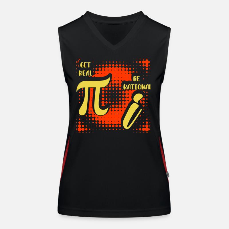 Math Humor – Pi vs. Imaginary Number Women's Functional Contrast Tank Top