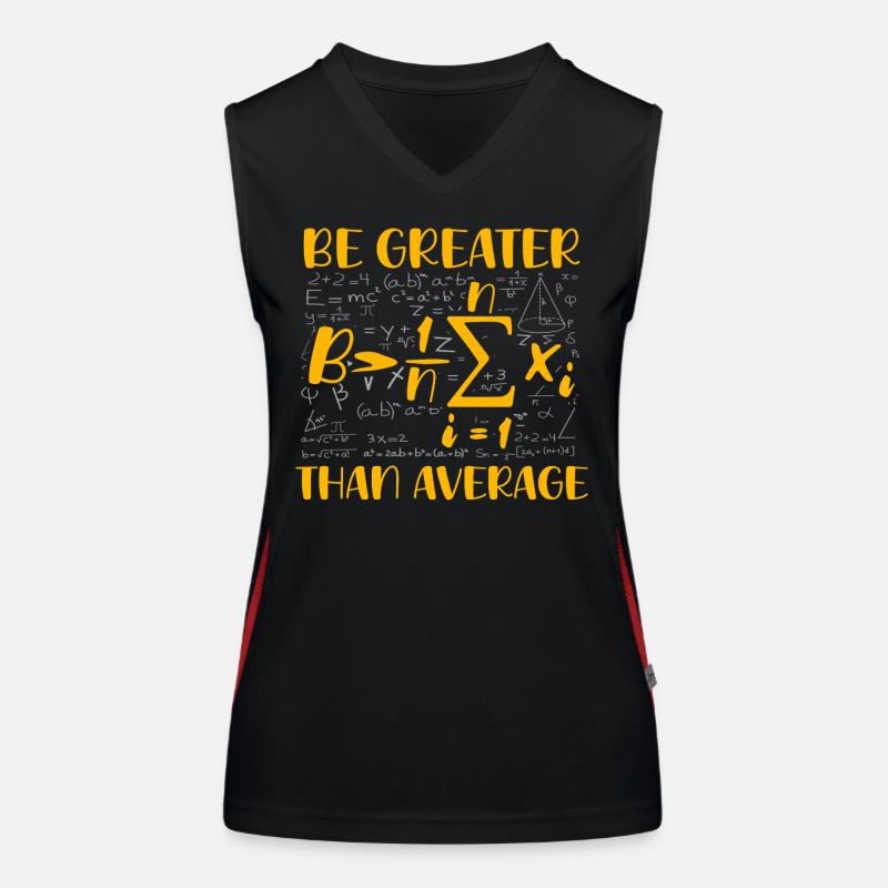 Math Pun – Be Greater Than Average - Women's Functional Contrast Tank Top - black/red
