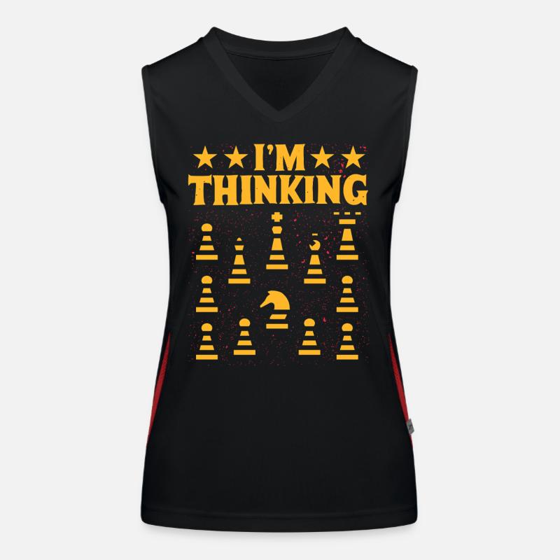 Ich denke, bitte warte Schach Funktionelles Kontrast-Tank Top für Frauen
