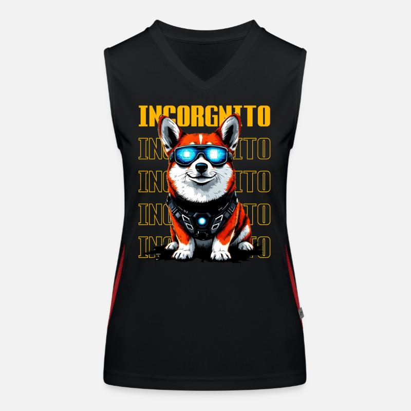 Incorgnito – Funny Corgi Pun Women's Functional Contrast Tank Top