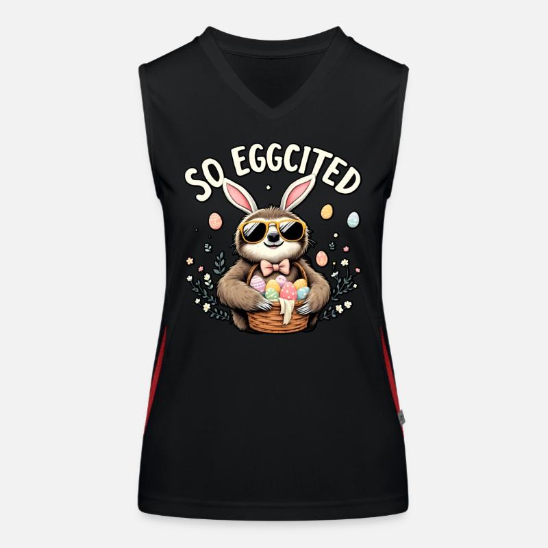So Eggcited Women's Functional Contrast Tank Top