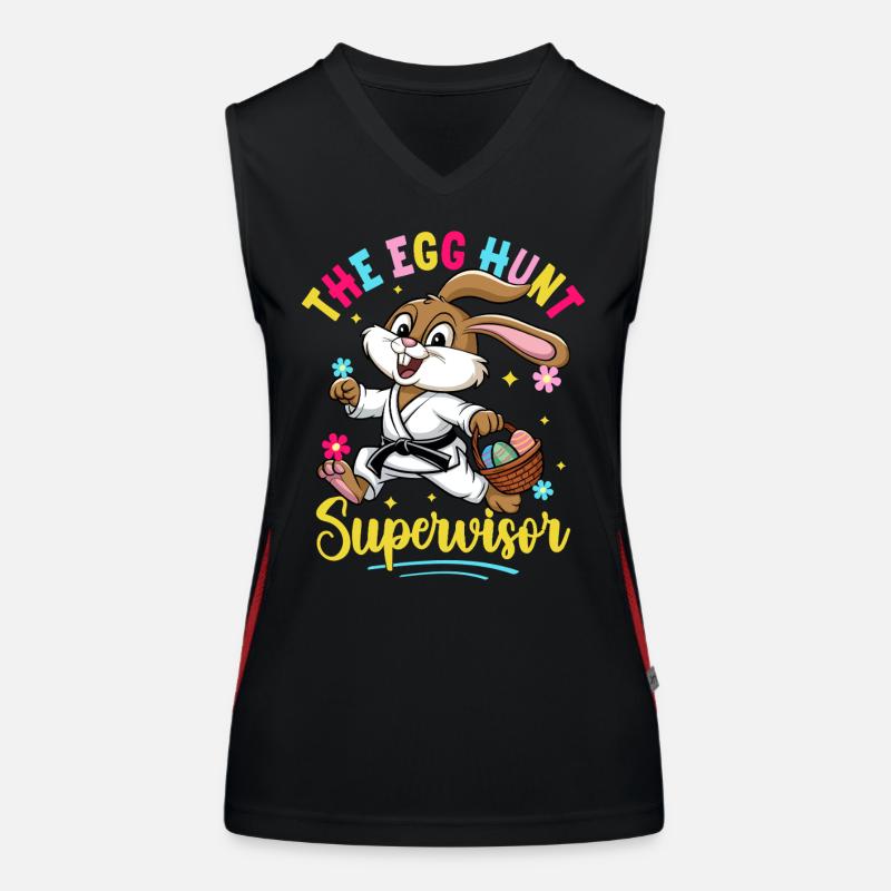 Der Supervisor der Eiersuche Funktionelles Kontrast-Tank Top für Frauen