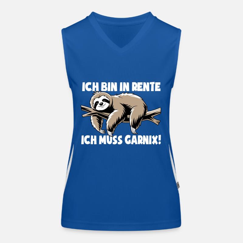 Faultier - Ich bin in Rente ich muss garnix Funktionelles Kontrast-Tank Top für Frauen