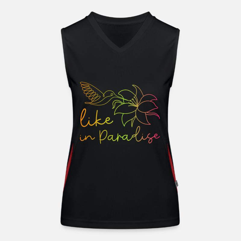 Colibri comme au paradis - fleurs exotiques de la nature Débardeur respirant contrasté Femme