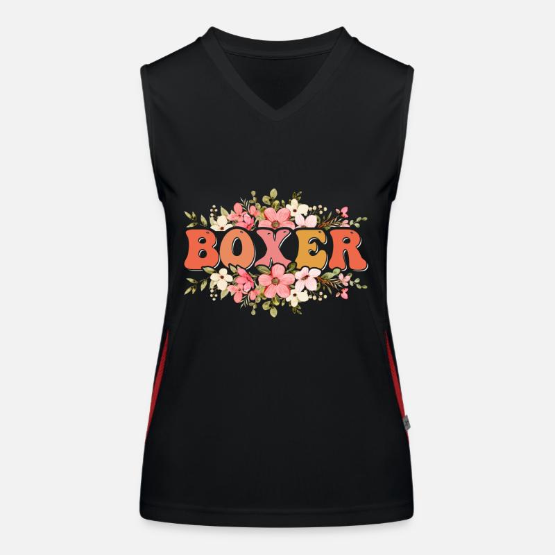 Boxer Hund Funktionelles Kontrast-Tank Top für Frauen
