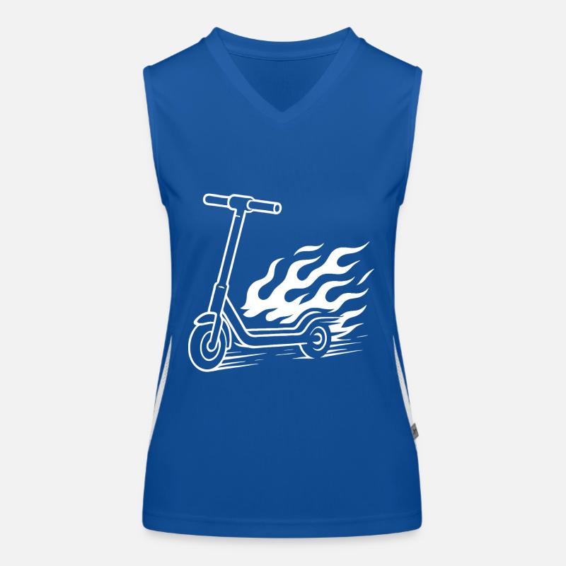 E-Scooter Design – Speed & Feuerschweif Funktionelles Kontrast-Tank Top für Frauen