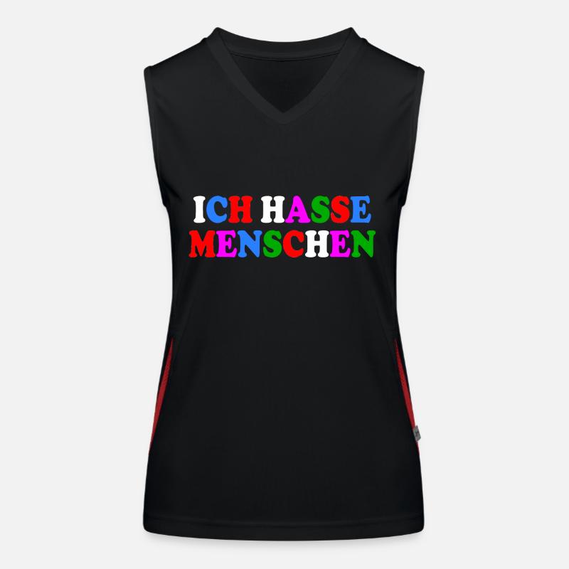Ich hasse menschen Funktionelles Kontrast-Tank Top für Frauen