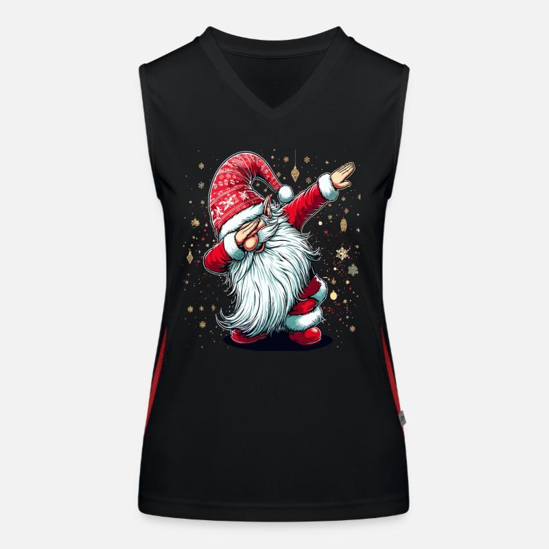 Dabbing Weihnachtsmann Dab Nikolaus Funktionelles Kontrast-Tank Top für Frauen