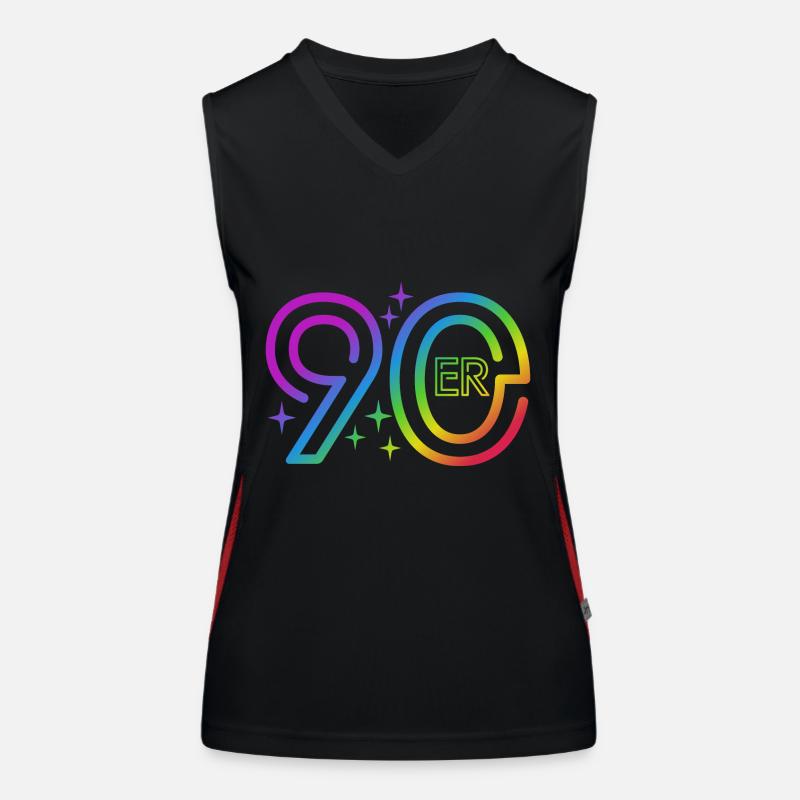 90er Jahre - bunter Regenbogen - retro Funktionelles Kontrast-Tank Top für Frauen