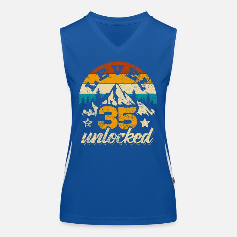 Level 35 unlocked - Gamer - Birthday - Gift Women's Functional Contrast Tank Top