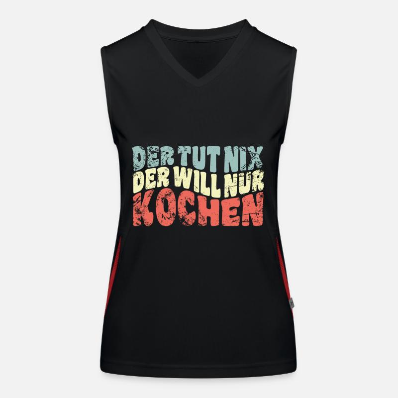 Der tut nix, der will nur kochen - Spruch Funktionelles Kontrast-Tank Top für Frauen
