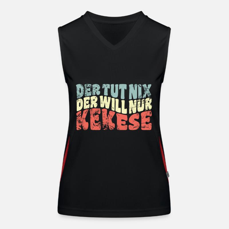 Der tut nix, der will nur Kekse - Spruch Funktionelles Kontrast-Tank Top für Frauen