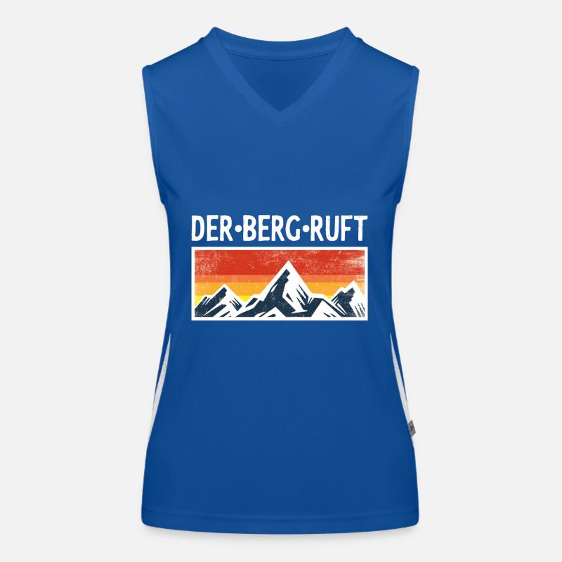 Der Berg Ruft Berge Spruch Sprüche Retro Geschenk Funktionelles Kontrast-Tank Top für Frauen