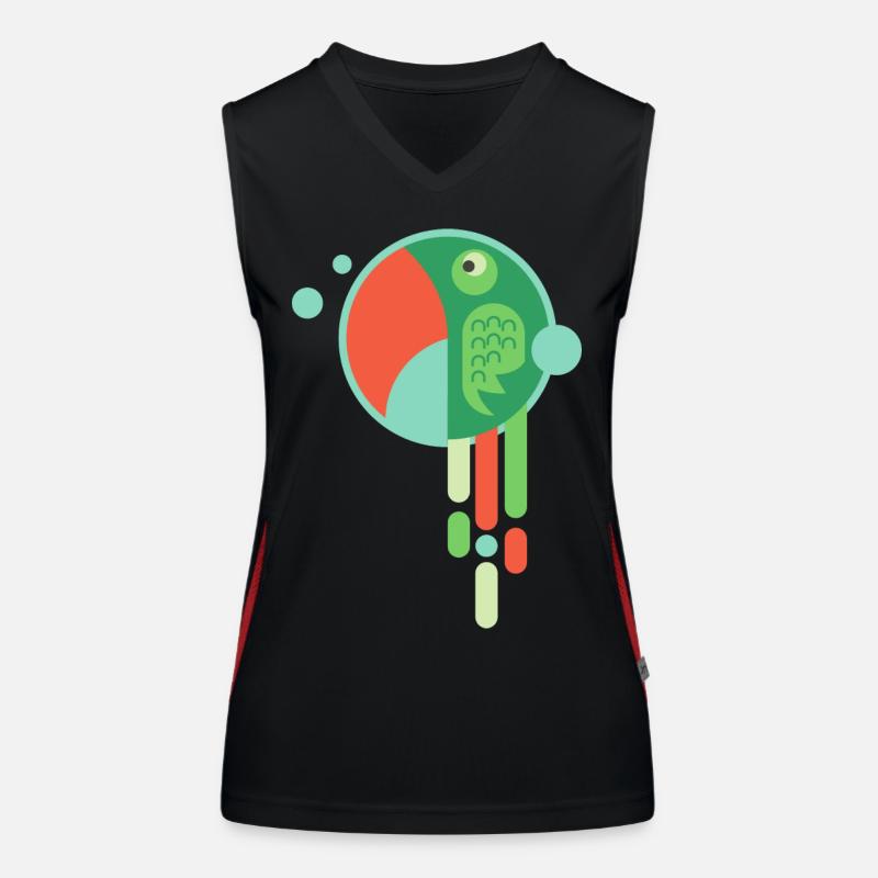 BUNTER PAPAGEI - Lustiger Comic Vogel Geschenk Funktionelles Kontrast-Tank Top für Frauen