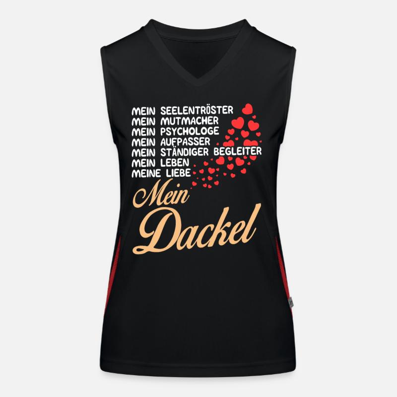 Mein Dackel - Mein Leben Funktionelles Kontrast-Tank Top für Frauen
