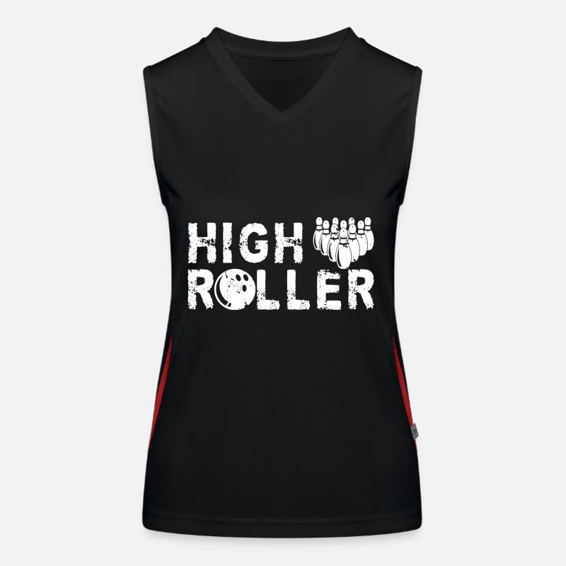 High Roller Bowling Bowlen Bowler Bowlingbahn Funktionelles Kontrast-Tank Top für Frauen