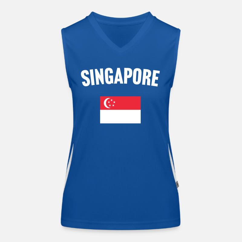 Drapeau de Singapour Débardeur respirant contrasté Femme