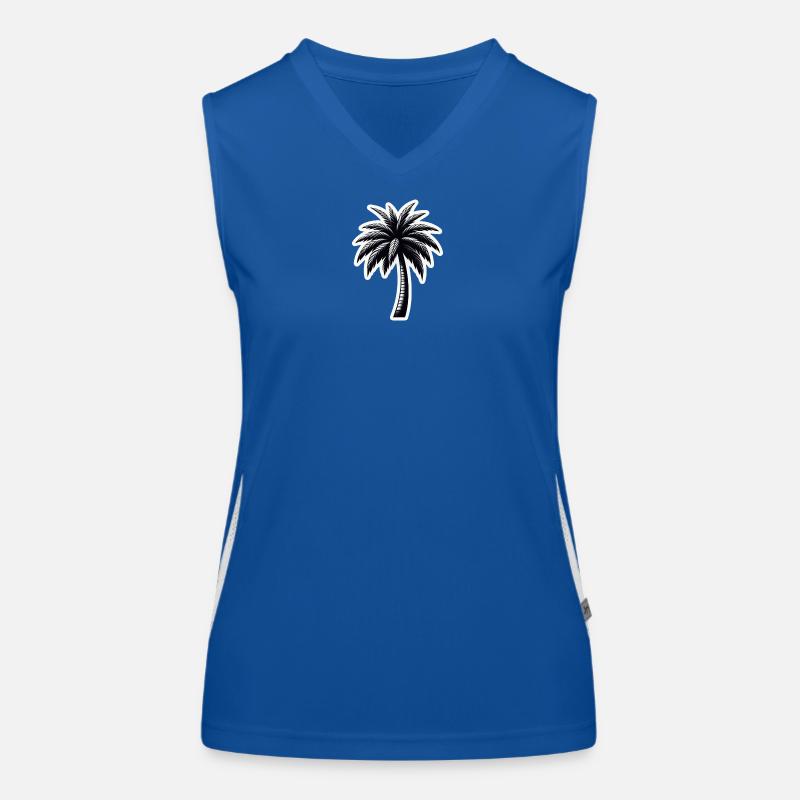 Palmier noir blanc Débardeur respirant contrasté Femme
