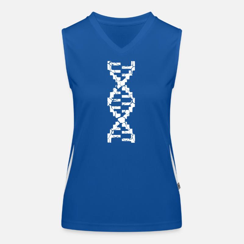 DNA Strand Broken Cracks Women's Functional Contrast Tank Top