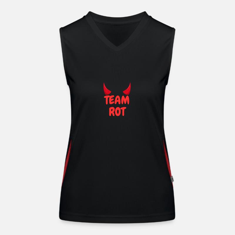 Team Rot Funktionelles Kontrast-Tank Top für Frauen