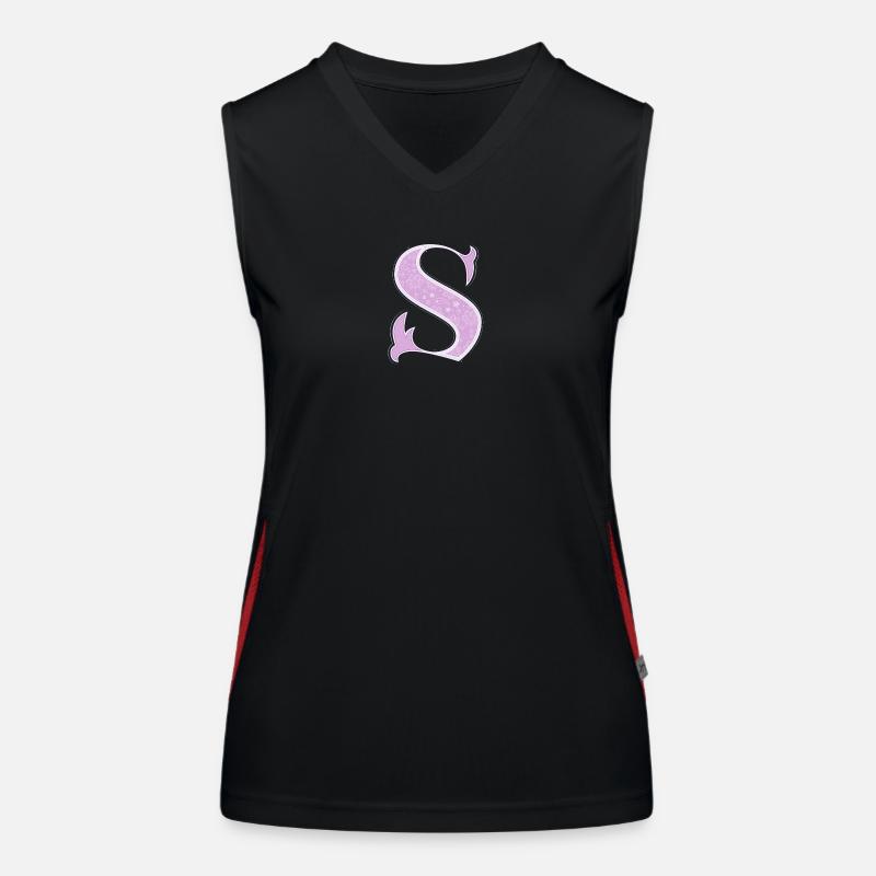 Buchstabe S Funktionelles Kontrast-Tank Top für Frauen