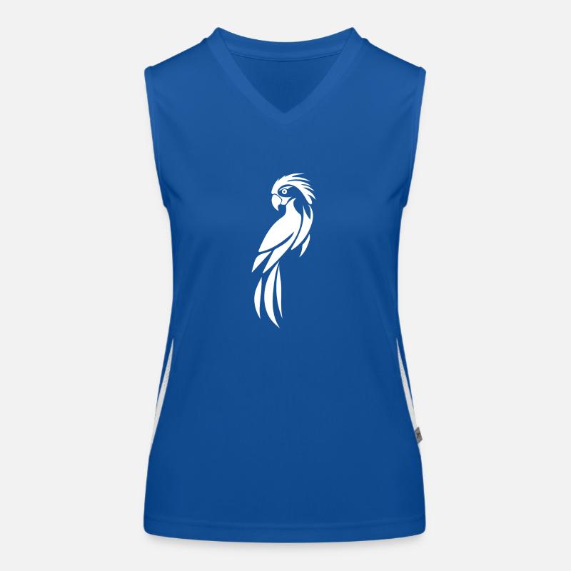 Cute Parrot Tattoo Portrait Bird Drawing Women's Functional Contrast Tank Top