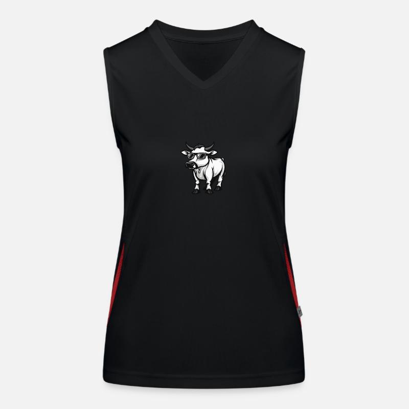 Cow Cool Comic Women's Functional Contrast Tank Top