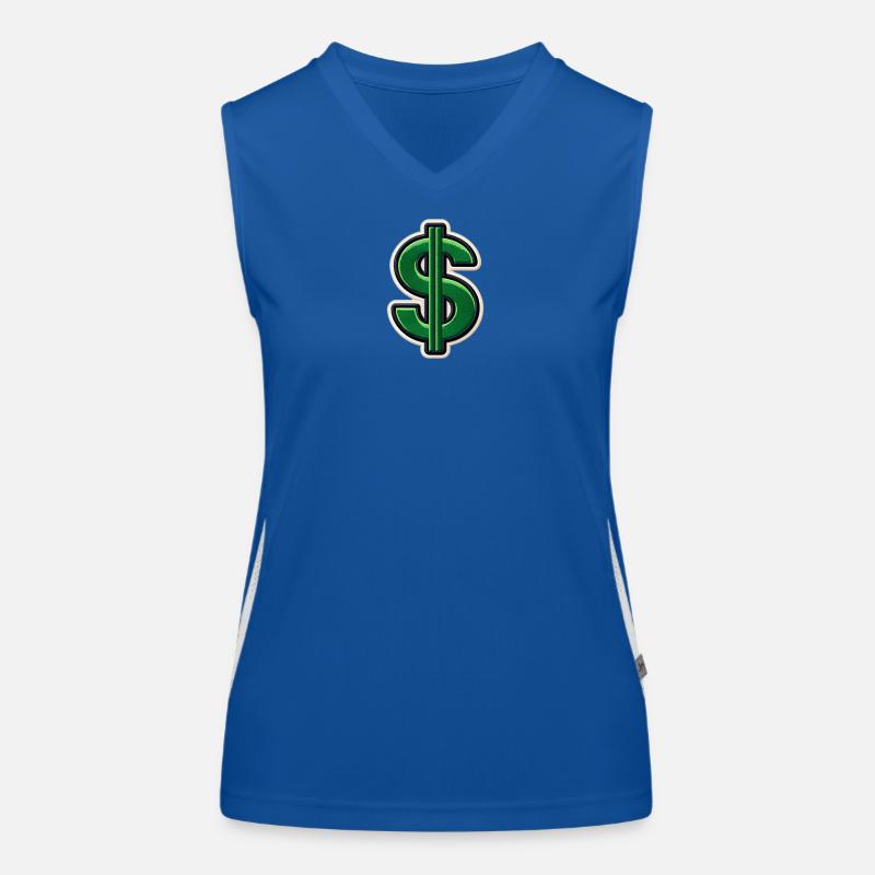 Grüner Dollar-Patch Stickerei Funktionelles Kontrast-Tank Top für Frauen