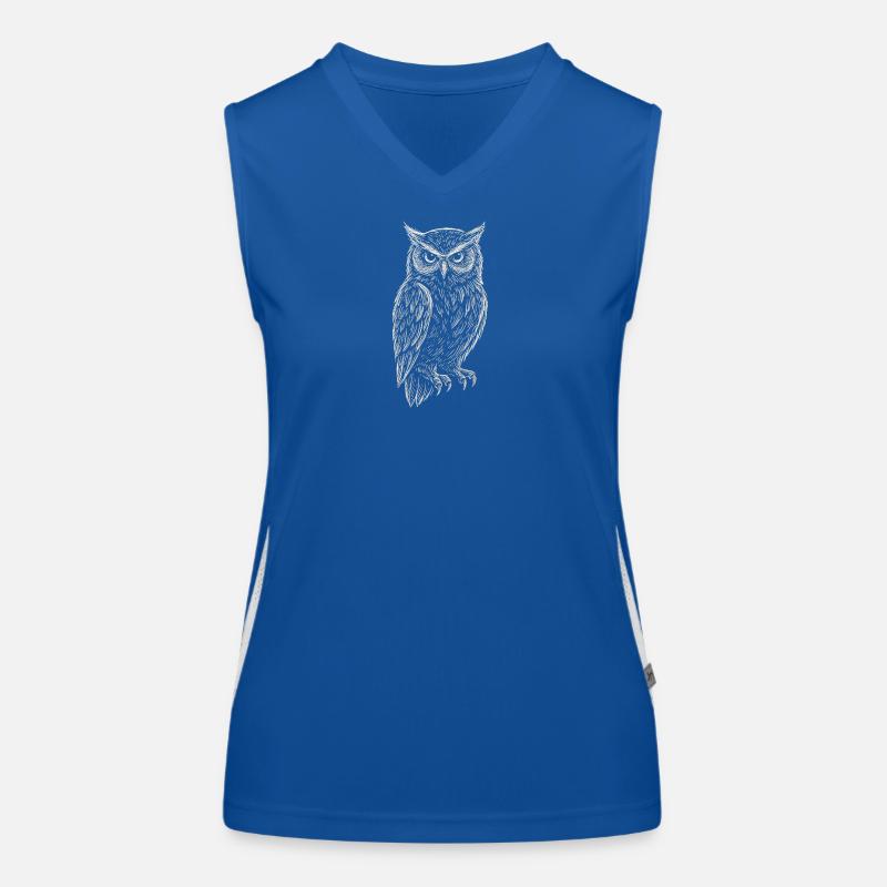 Sketchy Eule – Weisheit der Nacht Funktionelles Kontrast-Tank Top für Frauen
