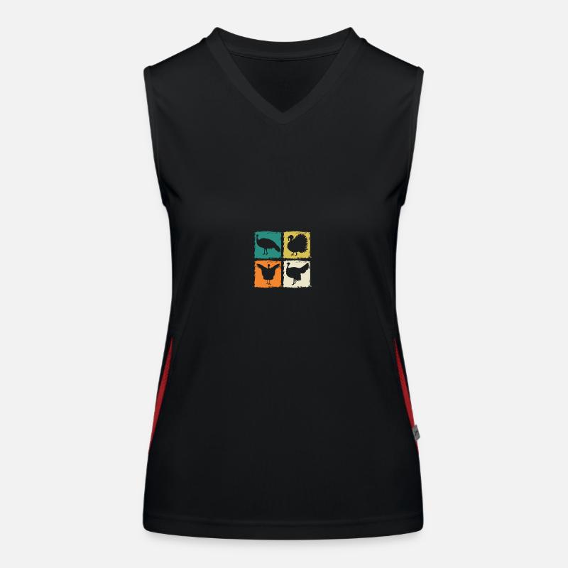 Chickens Rooster Turkey Women's Functional Contrast Tank Top