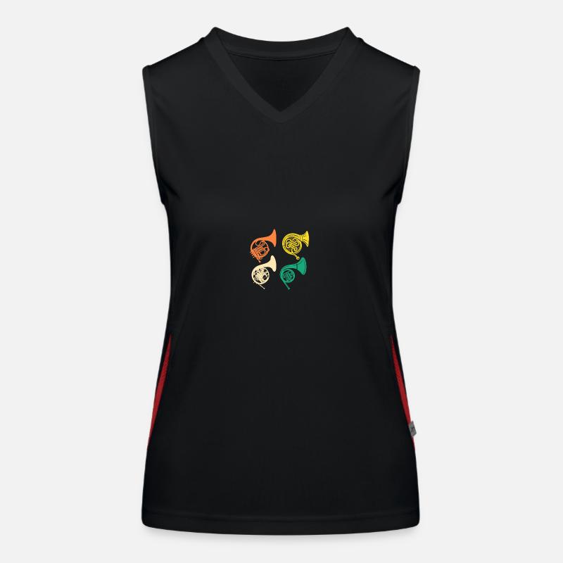Hornist Evolution Waldhorn Funktionelles Kontrast-Tank Top für Frauen
