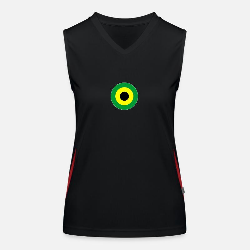 Jamaika Jamaica Reggae & Ska Mod Target - Women's Functional Contrast Tank Top - black/red