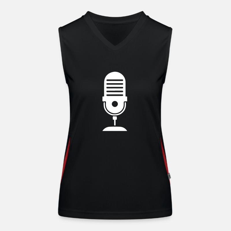 Microphone Podcast Logo Débardeur respirant contrasté Femme