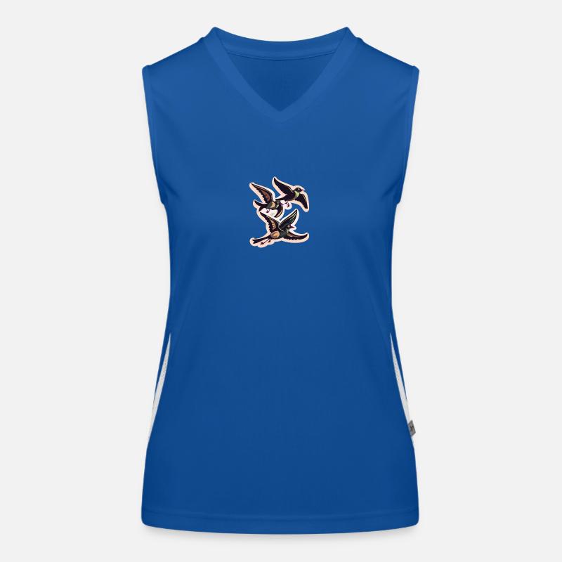 Vogelschwarm Funktionelles Kontrast-Tank Top für Frauen