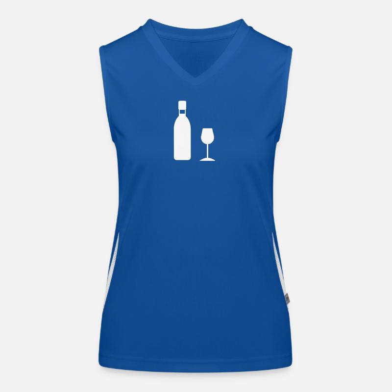Wein Geschenkidee Weinglas Weinflasche Funktionelles Kontrast-Tank Top für Frauen
